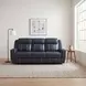 Littleton Blue Double 86" Reclining Sofa with Drop Down Table