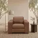 Inglewood Vintage Brown Derby Leather Upholstered Accent Chair