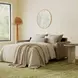Millbrook Taupe Plain Leather 85" Queen Sleeper Sofa