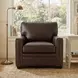 Dawson Brown Chestnut Leather Upholstered Accent Chair with Nailhead Trim