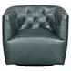 Mira Forest Green Leather Upholstered Swivel Accent Chair