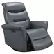 Hollister Blue Leather Swivel Glider Power Recliner with Power Headrest and USB Charging