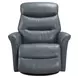 Hollister Blue Leather Swivel Glider Power Recliner with Power Headrest and USB Charging