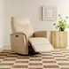 Ismere Taupe Leather Swivel Glider Power Recliner with Power Headrest and USB Charging