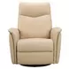 Ismere Taupe Leather Swivel Glider Power Recliner with Power Headrest and USB Charging