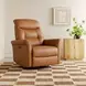 Jorwyn Camel Leather Swivel Glider Power Recliner with Power Headrest and USB Charging