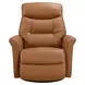 Jorwyn Camel Leather Swivel Glider Power Recliner with Power Headrest and USB Charging