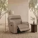 Bryluxe Tuscan Tan Leather Glider Power Recliner with Power Headrest and USB Charging