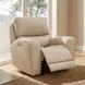 Bella Verona Taupe Leather Glider Power Recliner with USB Charging