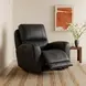 Bella Verona Black Leather Glider Power Recliner with USB Charging