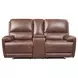 Highland Brown Coffee Leather 79" Zero Gravity Power Reclining Console Loveseat with Power Headrest and USB Charging