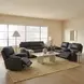Bella Verona Black Leather 76" Zero Gravity Power Reclining Loveseat with Console and USB Charging