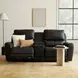 Bella Verona Black Leather 76" Zero Gravity Power Reclining Loveseat with Console and USB Charging