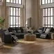 Valley Black Leather 82" Zero Gravity Power Reclining Sofa with Power Headrest and USB Charging