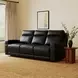 Valley Black Leather 82" Zero Gravity Power Reclining Sofa with Power Headrest and USB Charging