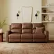 Aria Brown Havana Leather Zero Gravity Triple Power Reclining Living Room Set
