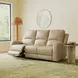 Aria Taupe Stone Leather Zero Gravity Triple Power Reclining Living Room Set