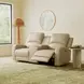 Alessia Taupe Stone Leather 71" Zero Gravity Triple Power Reclining Loveseat with Console and USB Charging