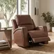 Alessia Brown Havana Leather Triple Power Glider Recliner with USB Charging