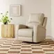 Alessia Taupe Stone Leather Triple Power Glider Recliner with USB Charging