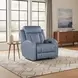 Quinn Blue Gray Leather Zero Gravity Triple Power Recliner with USB Charging