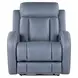 Quinn Blue Gray Leather Zero Gravity Triple Power Reclining Living Room Set