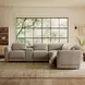 Ridgeway Gray Shark Leather Modular Zero Gravity Power Reclining Sectional with Power Headrest