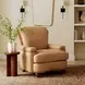 Hutton Tan Fawn Leather Upholstered Accent Chair with Nailhead Trim