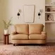Hutton Tan Fawn Leather 63" Loveseat with Nailhead Trim
