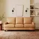 Hutton Tan Fawn Leather Living Room Set