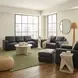 Luca Black Leather Living Room Set