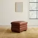 Ellery Brown Auburn Leather Upholstered Rectangular Ottoman