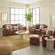 Finnley Brown Auburn Leather Living Room Set