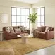 Ellery Brown Auburn Leather 90" Sofa