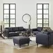 Baxter Midnight Blue Leather Living Room Set