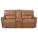 Portland Desert Leather 73" Lay Flat Power Reclining Console Loveseat with Power Headrest and USB Charging