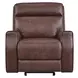 Sydney Brown Heritage Leather Glider Power Recliner with Power Headrest and USB Charging