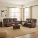 Sydney Brown Heritage Leather 73" Zero Gravity Power Reclining Console Loveseat with Power Headrest and USB Charging