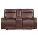 Sydney Brown Heritage Leather 73" Zero Gravity Power Reclining Console Loveseat with Power Headrest and USB Charging