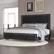 Ava Black Queen Upholstered Panel Bed