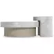 Pincio Millstone and Trevin Round Faux Stone Top Cocktail Table