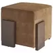 Sunset Key Hamden Brown Leather Upholstered Square Ottoman