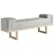 Sunset Key Abbott Gray Leather Upholstered 62" Bed Bench