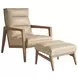 Sunset Key Hayley Beige Leather Upholstered Rectangular Ottoman