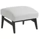 Palm Desert Cream Leather Upholstered Rectangular Covina Ottoman