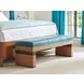 Palm Desert Rosemead Blue Leather Upholstered 59" Bed Bench