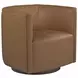 Ingrid Tan Leather Upholstered Swivel Chair