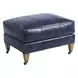 Sydney Blue Leather Upholstered Ottoman