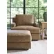 Millington Brown Leather Upholstered Rectangular Ottoman by Barclay Butera