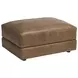 Millington Brown Leather Upholstered Rectangular Ottoman by Barclay Butera
